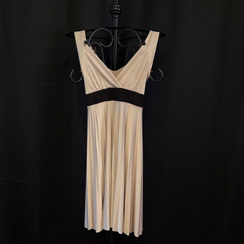 Forever 21 Cream and Black Midi Dress